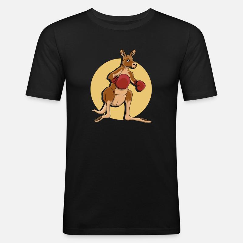 Kænguru bokser - Herre Slim Fit T-Shirt - sort