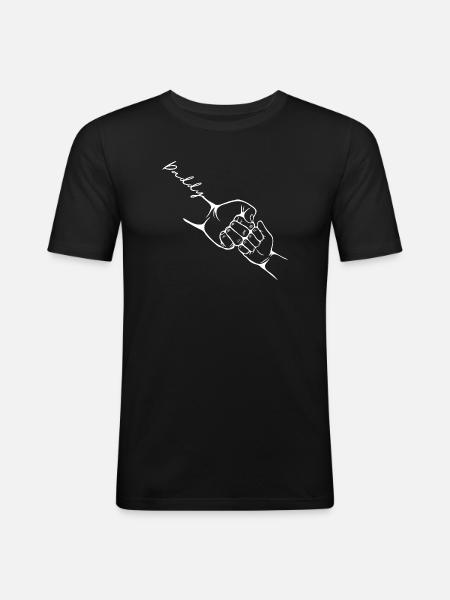 Far Barn Knytnæve Bump-far søn matchende - Herre Slim Fit T-Shirt - sort