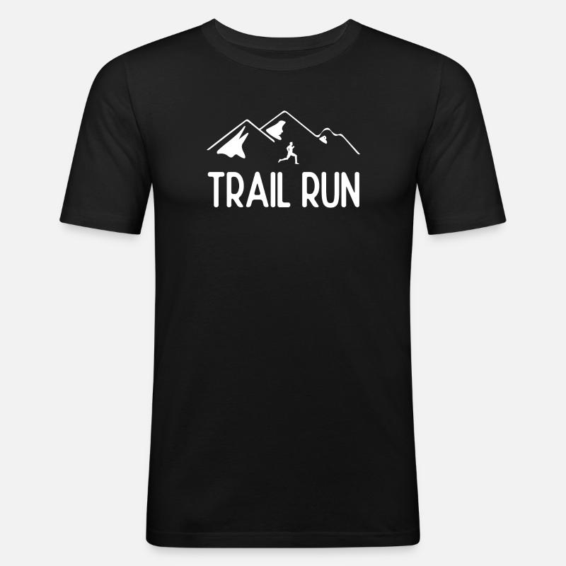 Trailrun - Männer Slim Fit T-Shirt - Schwarz