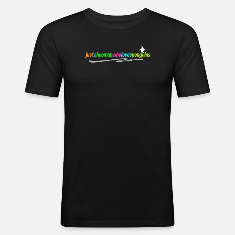Antarktis Pinguin Statement Vogel Tier Seevogel - Männer Slim Fit T-Shirt - Schwarz