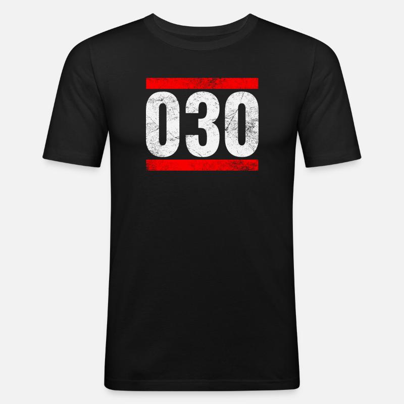 030 - Männer Slim Fit T-Shirt - Schwarz