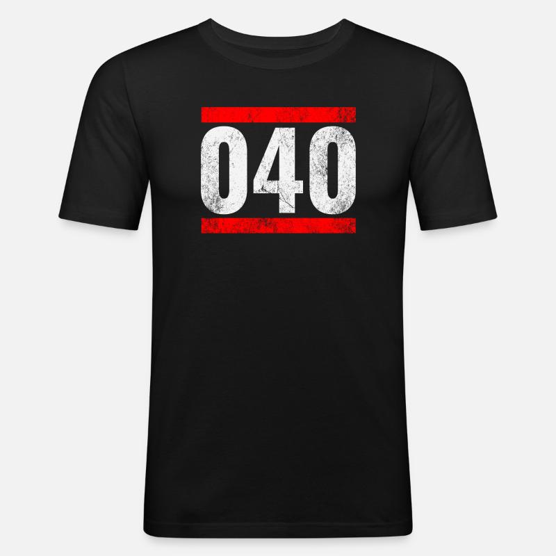 040 - T-shirt près du corps Homme - noir