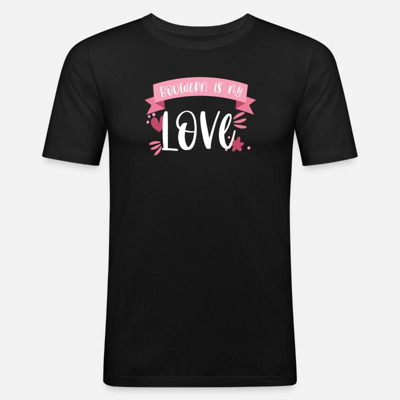 Bouldern Berge Klettern Boulderin Geschenk - Männer Slim Fit T-Shirt - Schwarz