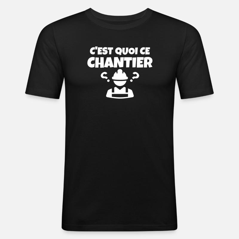 Baustelle, Bauleiter, Bau - Männer Slim Fit T-Shirt - Schwarz