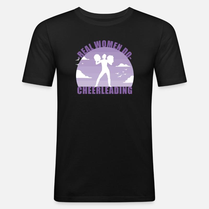Cheerleading Cheerleader Mädchen Pompons Geschenk - Männer Slim Fit T-Shirt - Schwarz
