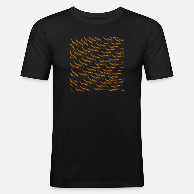 pflanzenmuster sommerlich, gerstenmuster - Männer Slim Fit T-Shirt - Schwarz
