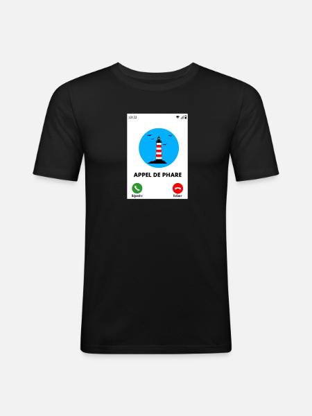 Appel de phare - T-shirt près du corps Homme - noir