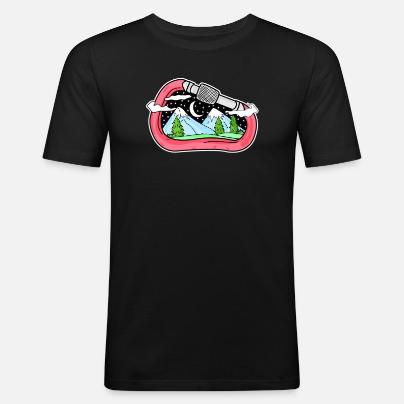 Mountain Mountains Mountain Peaks - Men's Slim Fit T-Shirt - black