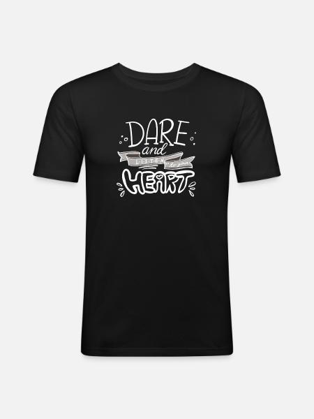 Motivational hand lettering message - Men's Slim Fit T-Shirt - black