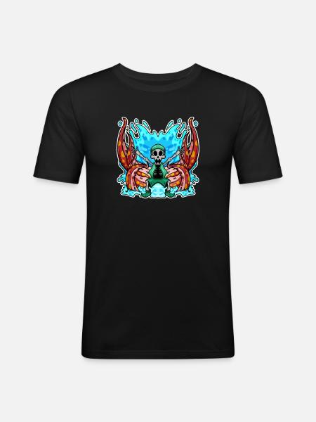 Skeleton Octopus Pirate - Men's Slim Fit T-Shirt - black