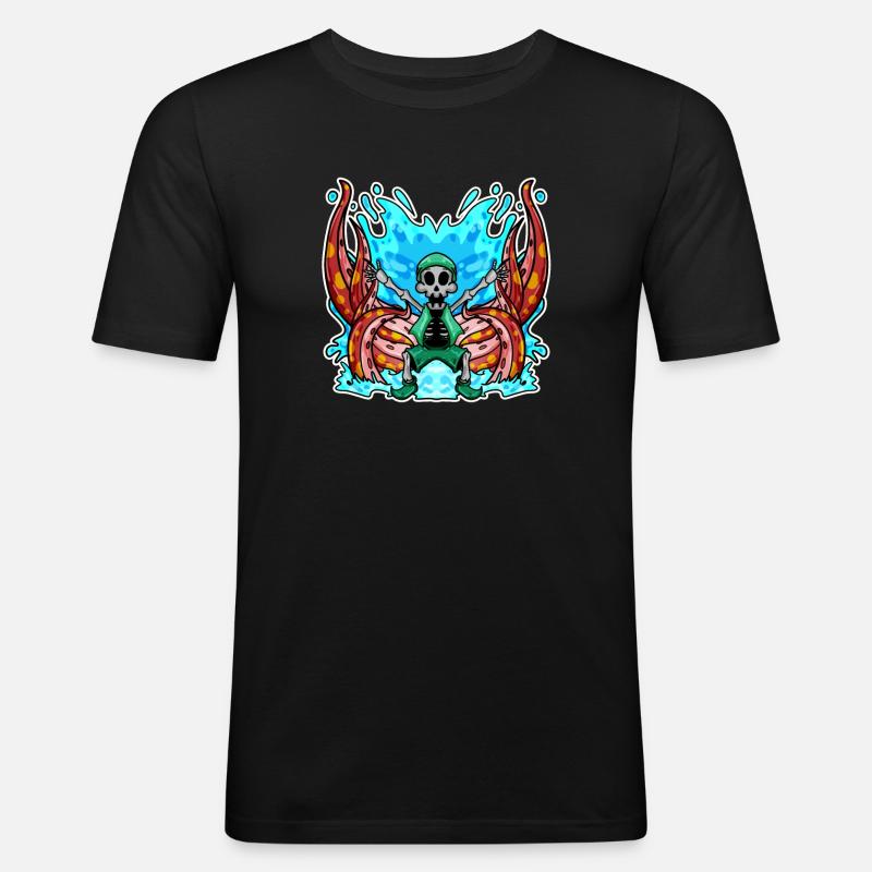 Skeleton Octopus Pirate - Men's Slim Fit T-Shirt - black