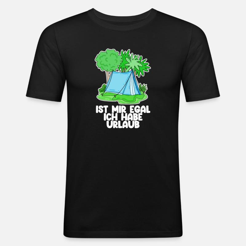 Urlaub - Männer Slim Fit T-Shirt - Schwarz