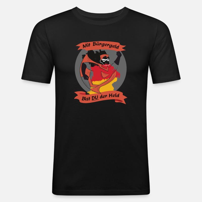 Held des Bürgergeld´s - Männer Slim Fit T-Shirt - Schwarz