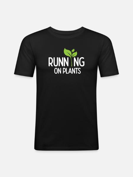 Running On Plants - Men's Slim Fit T-Shirt - black