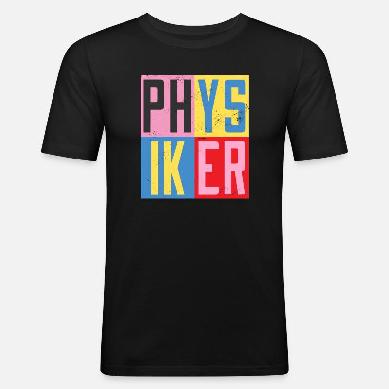 Physiker Design - Männer Slim Fit T-Shirt - Schwarz