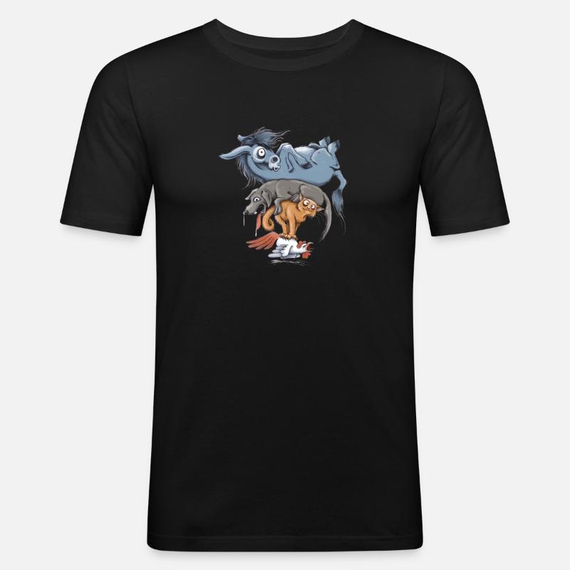 Worth A Try - Männer Slim Fit T-Shirt - Schwarz