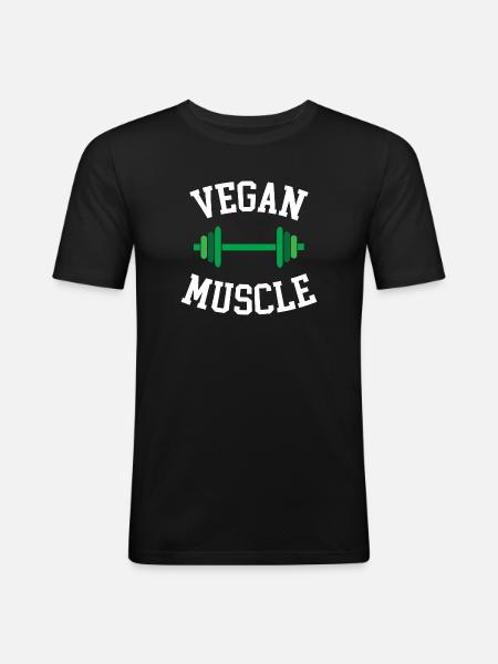 Muscle végétalien - T-shirt près du corps Homme - noir