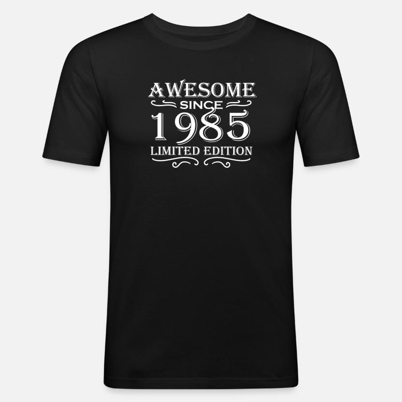 1985 - Männer Slim Fit T-Shirt - Schwarz