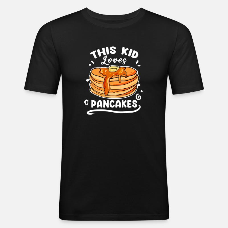 Pancake Liebe - Männer Slim Fit T-Shirt - Schwarz
