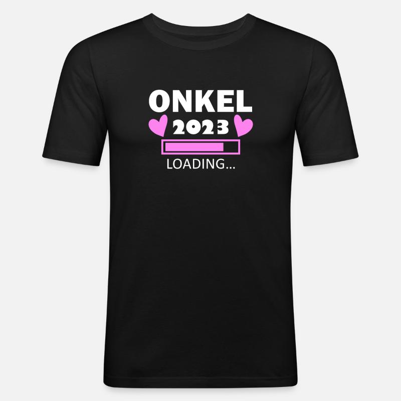 Onkel Loading 2023 - Männer Slim Fit T-Shirt - Schwarz