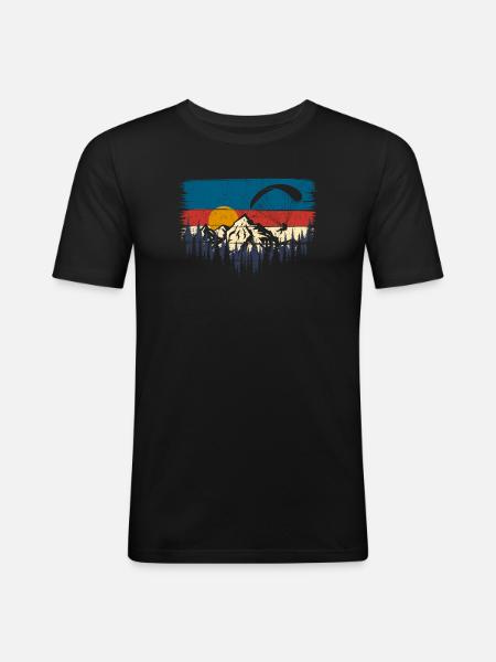Sunset Ridge Paragliding Vista - Men's Slim Fit T-Shirt - black