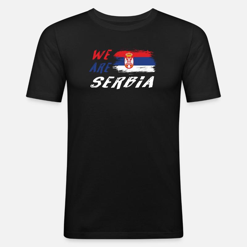 Wir sind Serbien - Männer Slim Fit T-Shirt - Schwarz