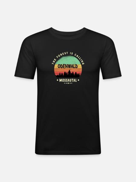 Mossautal Odenwald Design - T-shirt près du corps Homme - noir