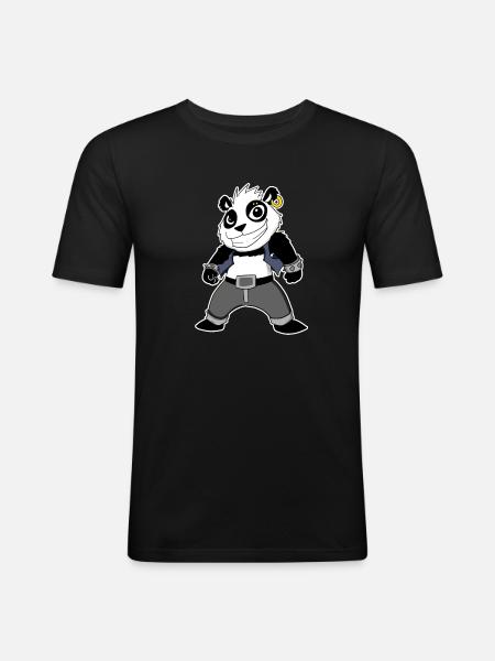 Cool Panda - Men's Slim Fit T-Shirt - black