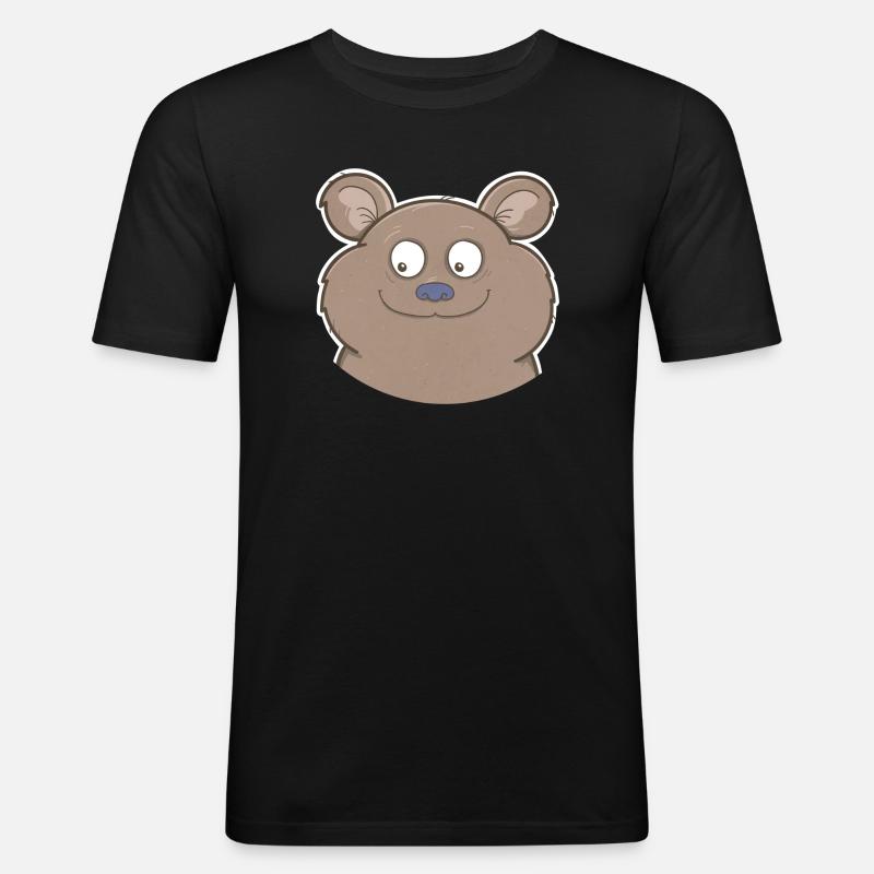 Bär - Männer Slim Fit T-Shirt - Schwarz