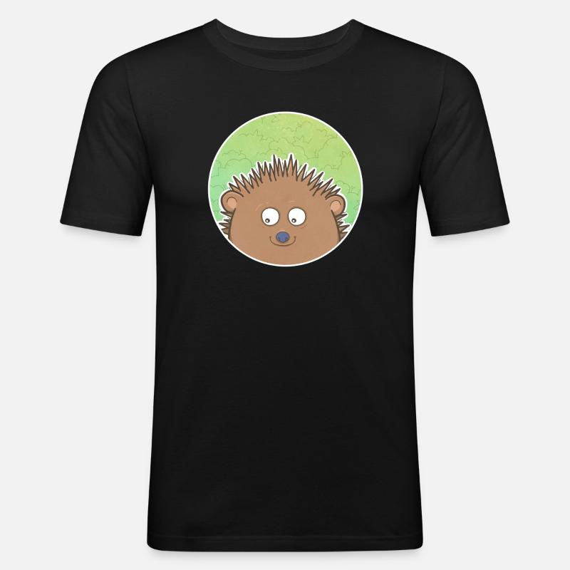 Igel - Männer Slim Fit T-Shirt - Schwarz