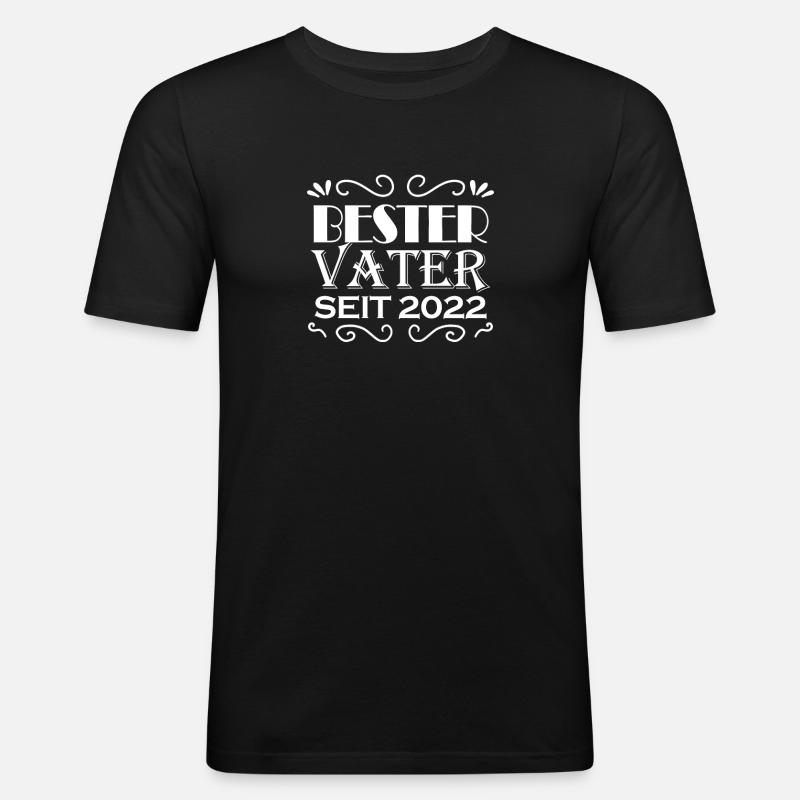 Bester Vater seit 2022 - Männer Slim Fit T-Shirt - Schwarz