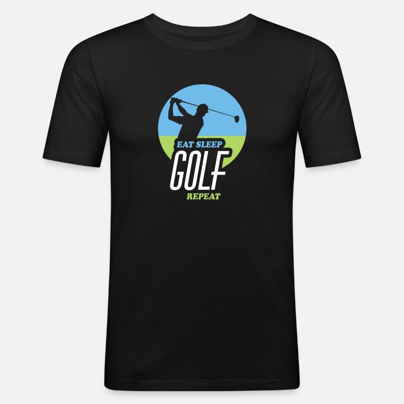 Eating, Sleeping, Golfing, Repeating - Men's Slim Fit T-Shirt - black