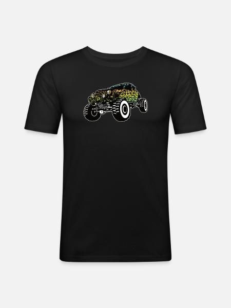 Monster Truck Skull Gradient - Men's Slim Fit T-Shirt - black