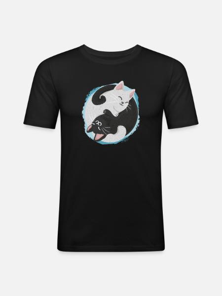 Jing Jang Cats - Men's Slim Fit T-Shirt - black