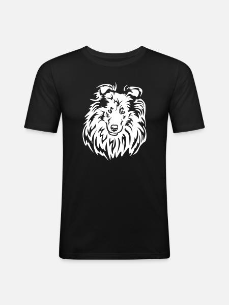Collie Head "Black Edition" - Men's Slim Fit T-Shirt - black