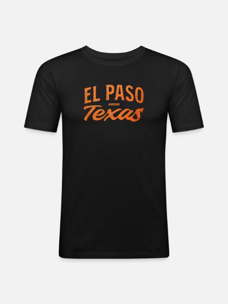 El Paso Texas Script Logo - Men's Slim Fit T-Shirt - black