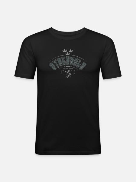 Stockholm 2-fäger - Men's Slim Fit T-Shirt - black