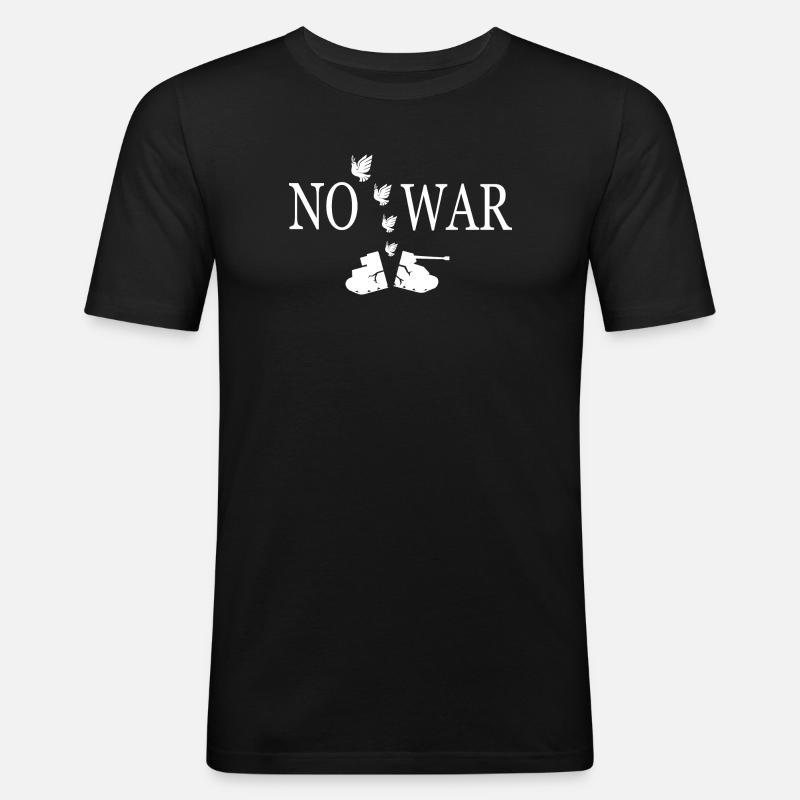 Kein Krieg - Männer Slim Fit T-Shirt - Schwarz