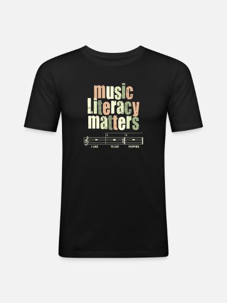 Music Literacy Matters - Men's Slim Fit T-Shirt - black
