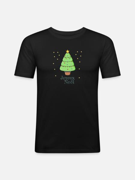 Joyeux Noël - T-shirt près du corps Homme - noir