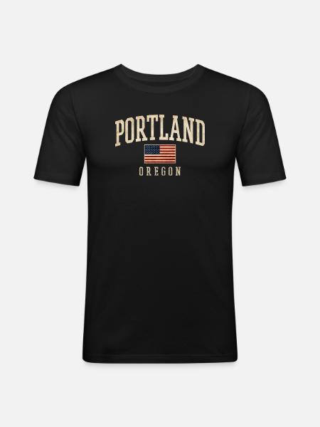 Portland Oregon USA - Men's Slim Fit T-Shirt - black