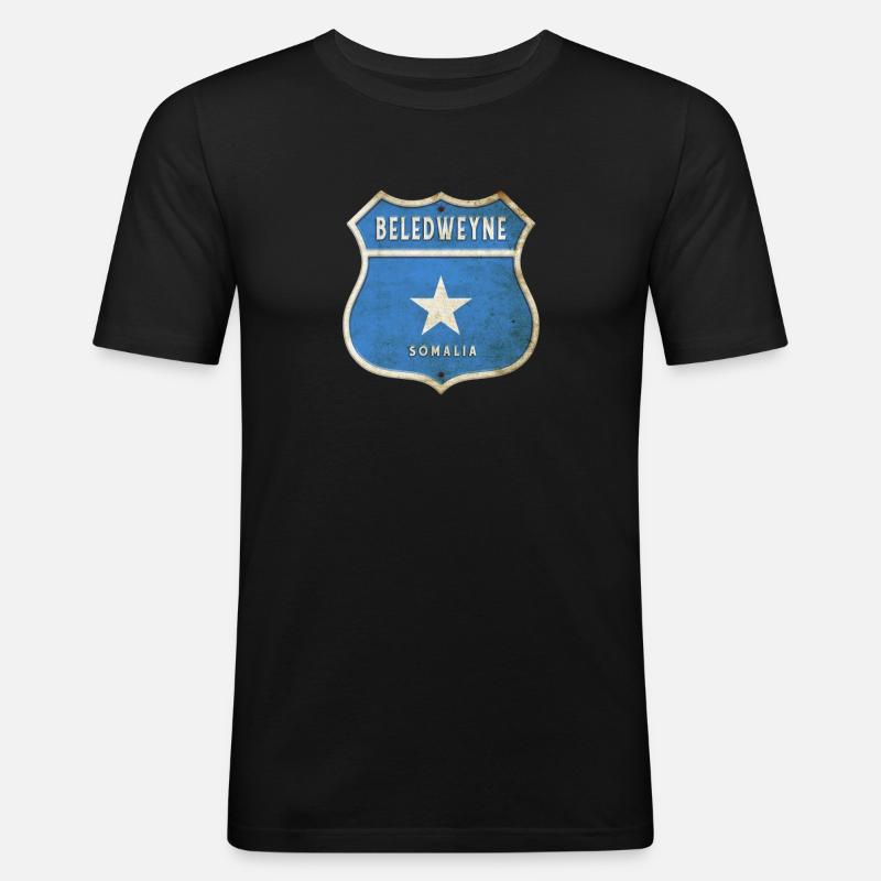 Design du drapeau somalien Beledweyne - T-shirt près du corps Homme - noir