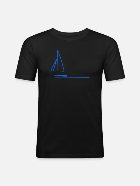 Sailing Sailboat Sailor - Men's Slim Fit T-Shirt - black