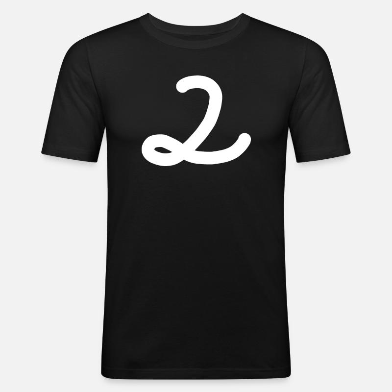 2 Number two white - Men's Slim Fit T-Shirt - black