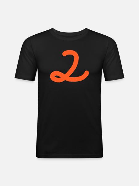2 Numéro deux - T-shirt près du corps Homme - noir