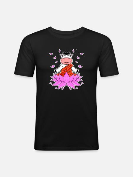 Yoga Cow - Men's Slim Fit T-Shirt - black