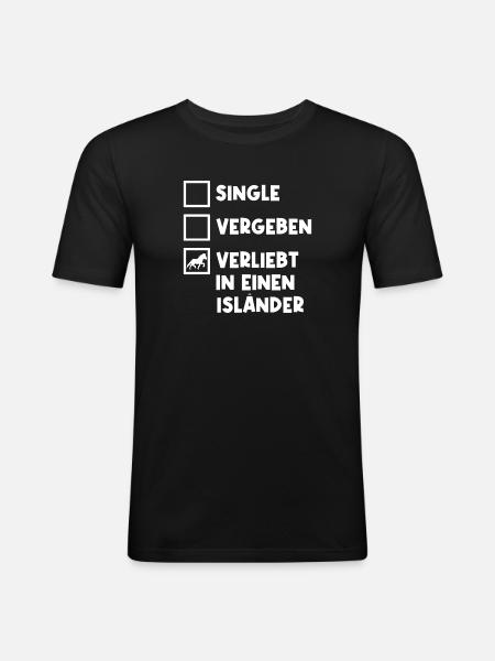 Islandpferde Pferdeliebe Statement Pferdenarr - Männer Slim Fit T-Shirt - Schwarz