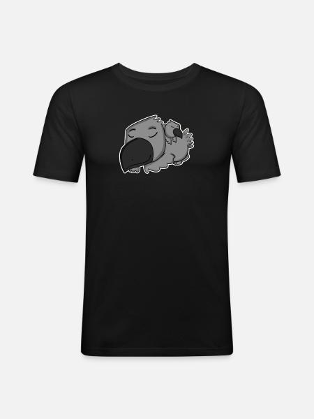 Kråke med babykråke - familie - Slim Fit T-skjorte for menn - svart