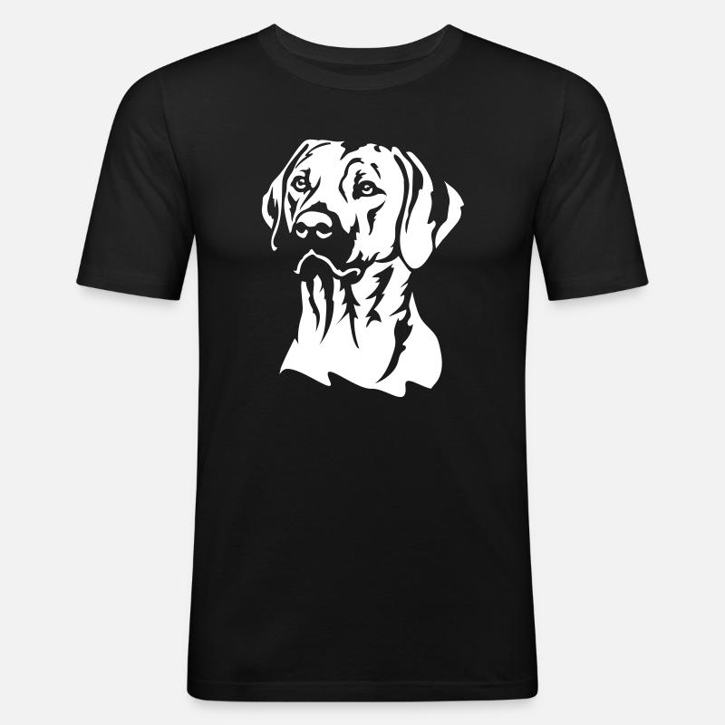 Rhodesian Ridgeback Kopf "Black Edition" - Männer Slim Fit T-Shirt - Schwarz