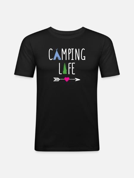 Camping Life - Men's Slim Fit T-Shirt - black